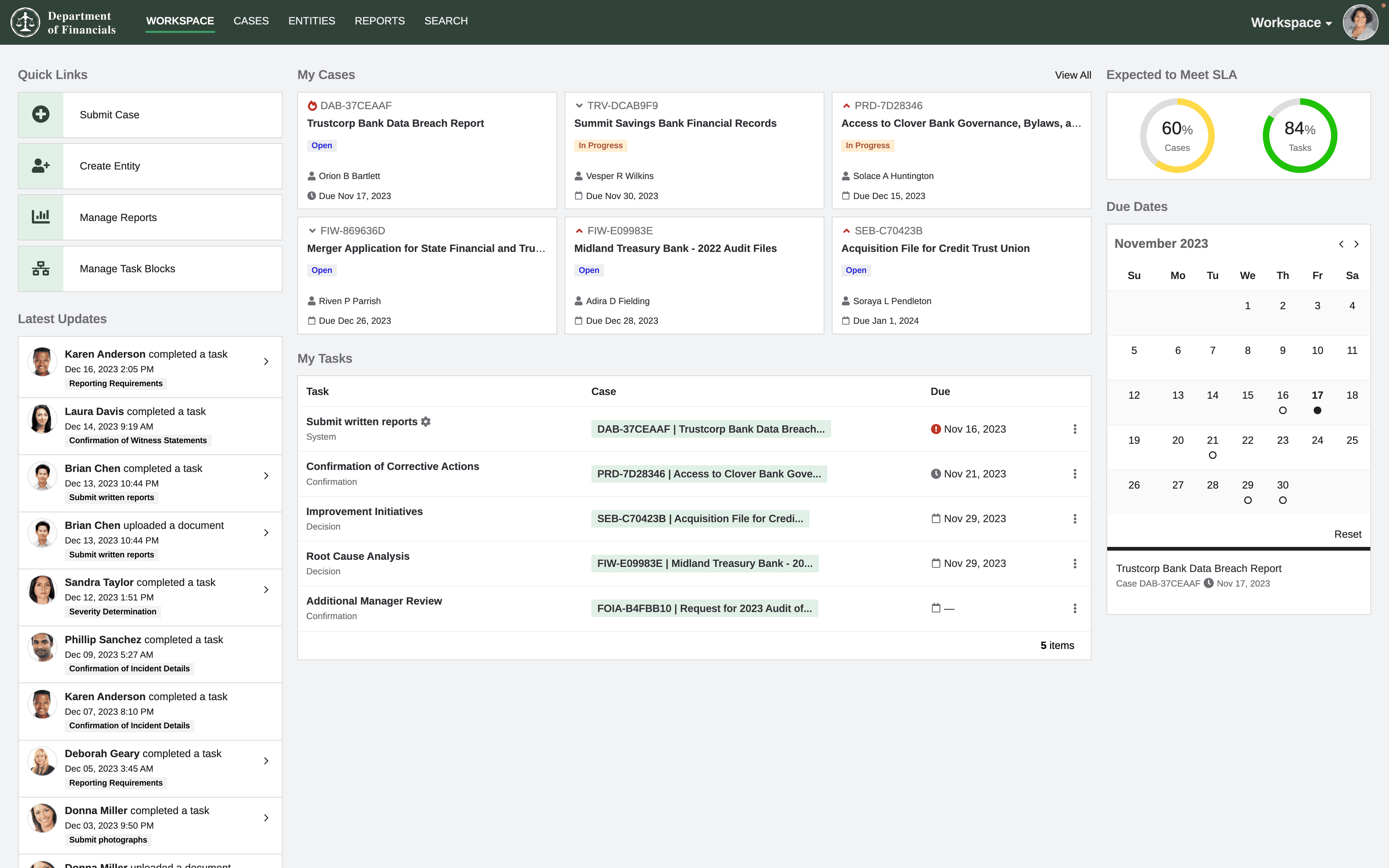 Case Management Workspace